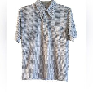Men's Classic White and Blue Polka Dot Shirt